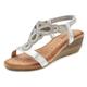 Sandale LASCANA Gr. 39, silberfarben Damen Schuhe Keilsandaletten Sandalette, Sommerschuh mit leichtem Keilabsatz und Glitzer-Steinchen