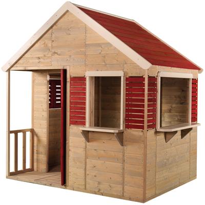 Spielhaus 50NRTH "Krokodil", beige (natur, rot), Spielhäuser, KinderB:120cm H:168cm T:155cm, Holz, inklusive Fenster und