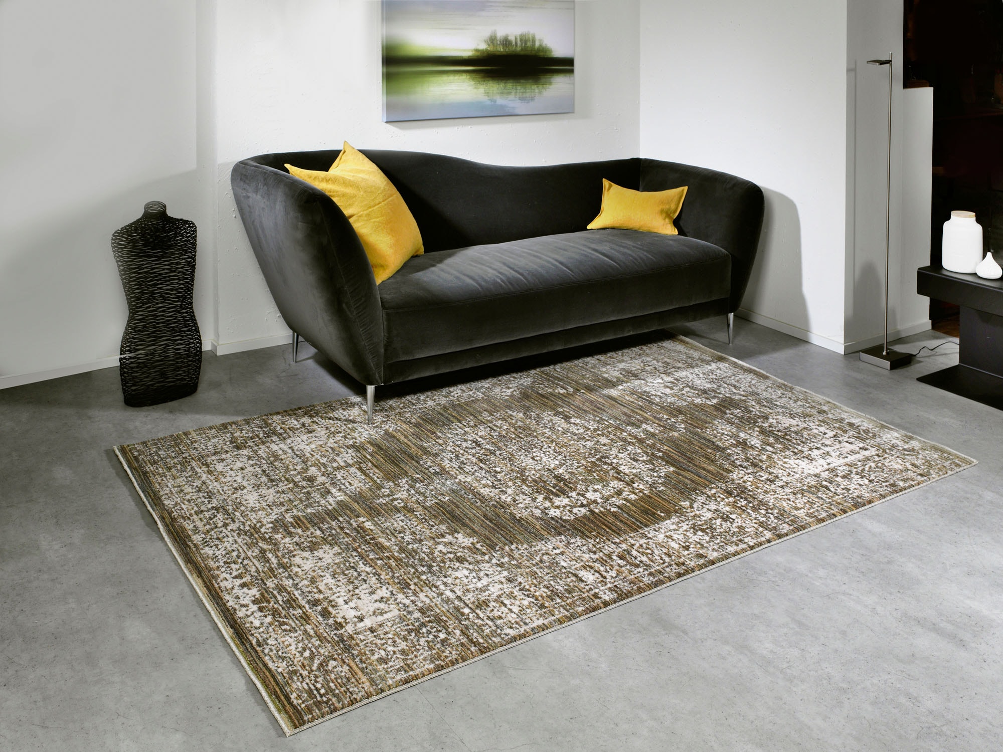 Teppich "Bella" Gr. 3, grün, B:133cm H:8mm L:190cm, Kunstfaser, GALLERY M BRANDED BY MUSTERRING, Teppiche, Wohnzimmer Image
