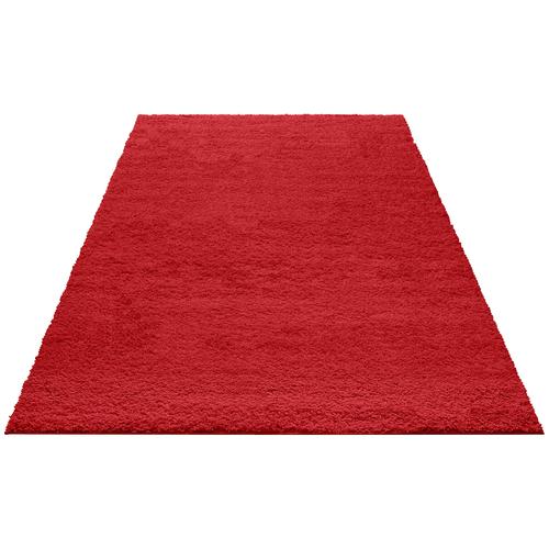 "Hochflor-Teppich MY HOME ""Bodrum"" Teppiche Gr. B/L: 200 cm x 200 cm, 30 mm, 1 St., rot Esszimmerteppiche weicher Flor, einfarbig"
