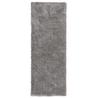Hochflor-Läufer MY HOME "Boldo" Gr. 11, grau, B:67cm H:50mm L:230cm, Kunstfaser, Teppiche, besonders weich durch Mikrofaser, Shaggy Teppich Image