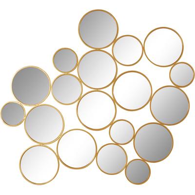 Dekospiegel LEONIQUE "Malisa", gold (goldfarben), B:121cm H:110cm T:2cm, Metall, Spiegel, Wandspiegel aus 19 Elementen, modern, glamourös Image