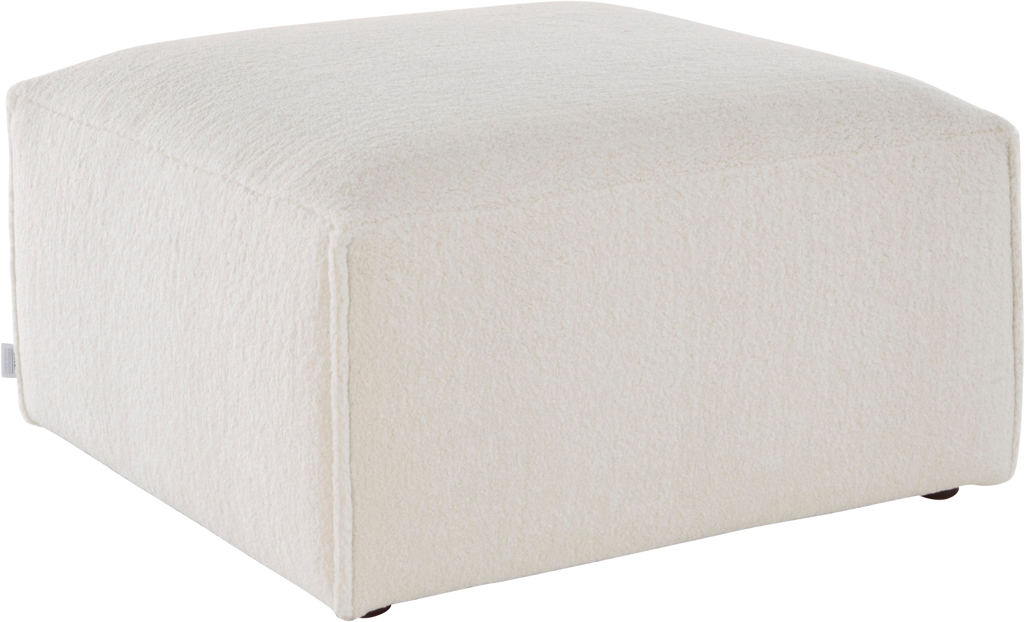 Hocker HOME AFFAIRE "Comfine", beige (cream), B:80cm H:46cm T:80cm, Struktur Hahnentritt (67% Polypropylen 33% Polyester);Fellimitat (100% Polyester);Samtcord (92% Polyester 8% Polyamid), Hocker, Polsterhocker, Modul-Hocker zur indiviuellen...