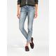 Röhrenjeans HEINE, Damen, Gr. 20, Kurzgrößen, blau (bleached), 95% Baumwolle, 3% Polyester, 2% Elasthan, Miedereinsatz:15% Elasthan, 85% Polyamid, unifarben, lang, Jeans