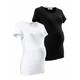 Umstandsshirt NEUN MONATE "2er Pack T-Shirts für Schwangerschaft und Stillzeit" Gr. 36/38, schwarz-weiß (schwarz, weiß) Damen Shirts Umstandsshirts
