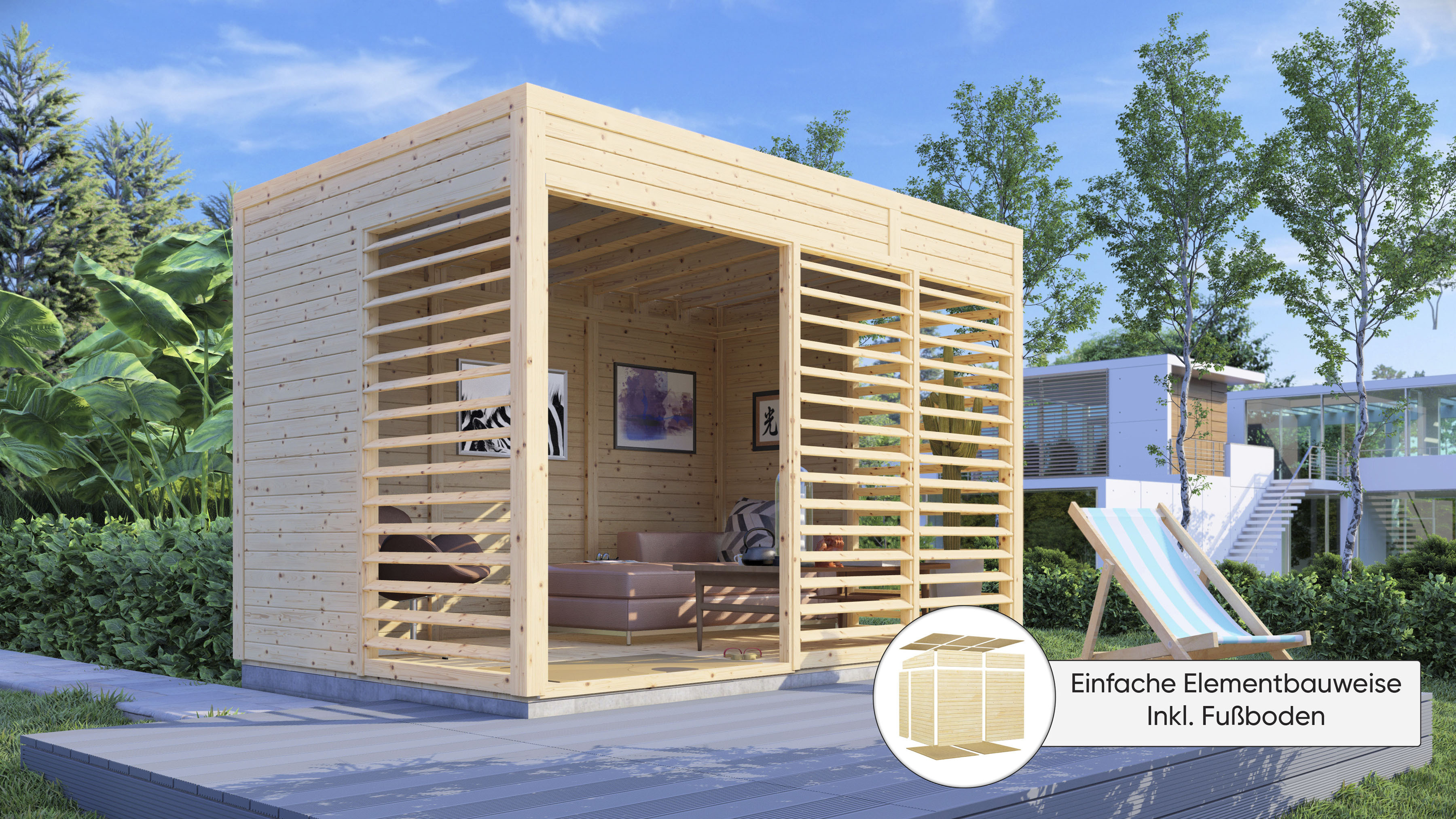 Pavillon BERTILO "Pavillon Modern Art 2", beige, B/H/T: 232cm, Pavillons, Topseller Image