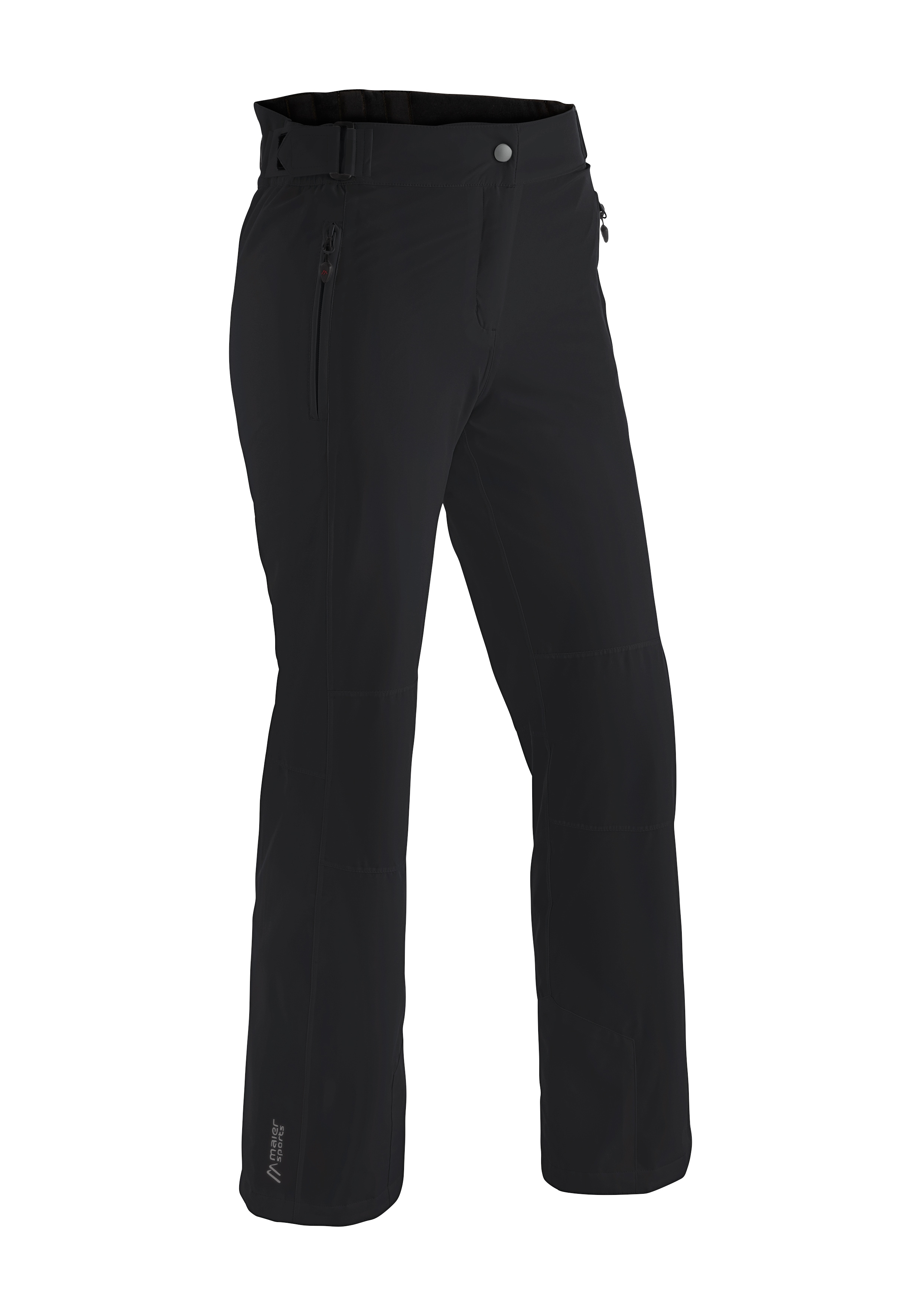Skihose MAIER SPORTS "Vroni slim", Damen, Gr. 21, Kurzgrößen, schwarz, 100% Polyester, Hosen, Damen Schneehose, wind- und wasserdicht, 2 RV-Taschen, Slim Fit Image