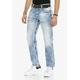 Bequeme Jeans CIPO & BAXX Gr. 32, Länge 32, blau (hellblau) Herren Jeans