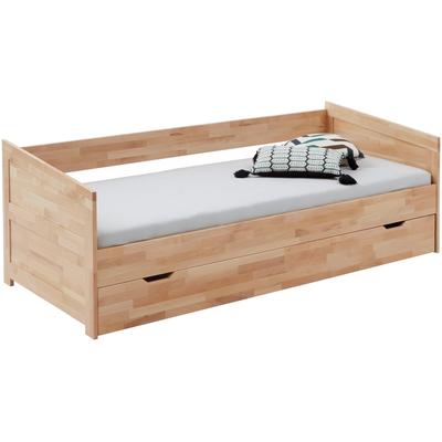 Funktionsbett RELITA "Funktionsbett Nina", braun (buche massiv natur lackiert), B:95,5cm H:71cm L:204cm, Daybetten, Funktionsbett mit Bettschublade, Buche massiv lackiert Image