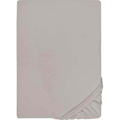 Spannbettlaken BIBERNA "Conny", grau (sturmgrau), B:90-100cm L:190-220cm, Jersey-Elasthan, Obermaterial: 95% Baumwolle, 5% Elasthan, Laken, hochwertiges Jersey-Elasthan geeignet für Wasser- und Boxspringbetten Image