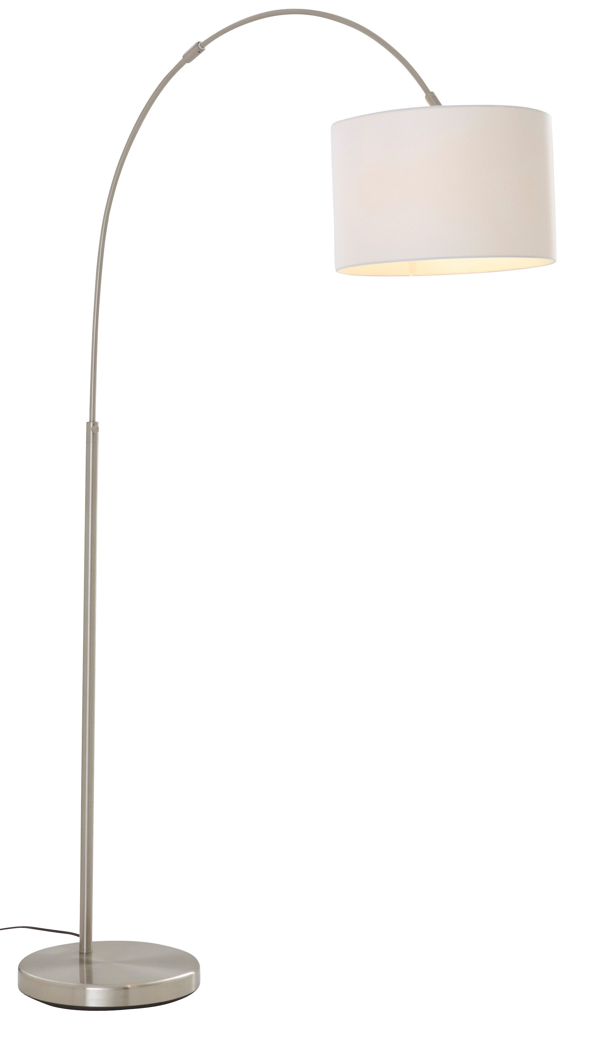TRIO LEUCHTEN Bogenlampe "Hotel", weiß (weiß, nickelfarben), 1, Ø 30cm H: 150cm, 1 Stk., Leuchten, Fussschalter,Höhenverstellbar,Leuchtmittel tauschbar, Bogenlampe