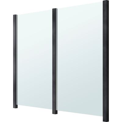 Zaun STAKET PRO, grau (anthrazit), Pfosten: 3 St., Aluminium, Glas, Zaunelemente, Glaszaun, Gesamtlänge: 2,29 m, 3 Pfost