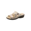Pantolette BELVIDA, Damen, Gr. 39, grau (taupe, bedruckt), Glattleder, Nubukleder, klassisch, Schuhe