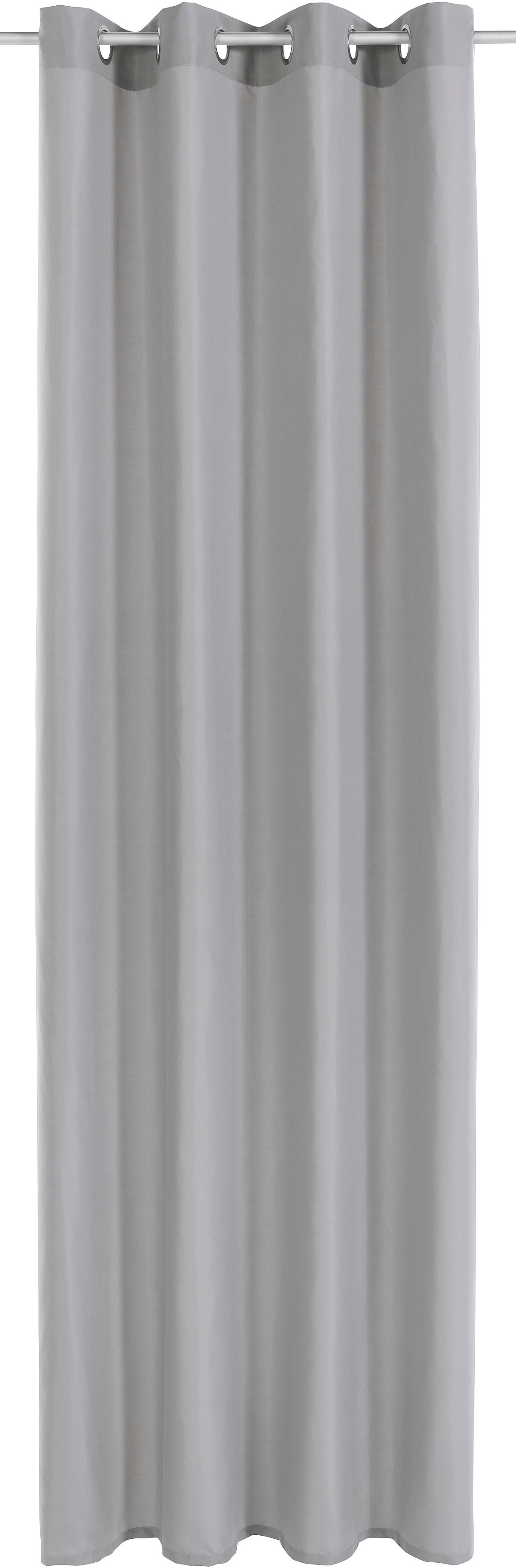 Vorhang BRUNO BANANI "Lagan" Gr. 5, grau, B:140cm H:265cm, Polyester, Polyester, Gardinen, 2-er Set, gewebt, Microfaser, versch. Größen, einfarbig, Bestseller