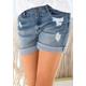 Jeansbermudas BUFFALO Gr. 34, N-Gr, blau (blue washed) Damen Jeans Shorts Bermudajeans Bestseller