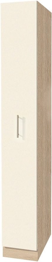 Apothekerschrank WIHO KÜCHEN "Kiel", beige (front: magnolia, korpus: sonoma eiche), B:30cm H:200cm T:57cm, Schränke, Apothekerschrank, Auszug mit 4 Ablagefächern