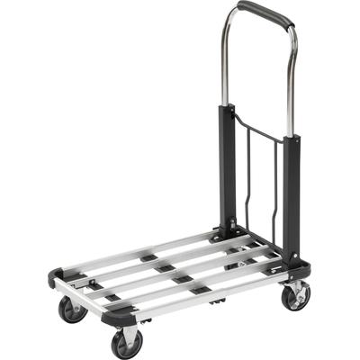 Transportwagen MEISTER "Klappwagen Alu / 8985590", silber (silberfarben, schwarz), B:41cm H:95cm L:63cm, Aluminium, Tran