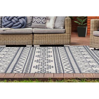 Teppich CALO-DELUXE "Rico 505" Gr. 3, bunt (anthrazit, elfenbeinfarben), B:120cm H:10mm L:170cm, Kunstfaser, Teppiche, In- und Outdoor geeignet, pflegeleicht, Wohnzimmer Image