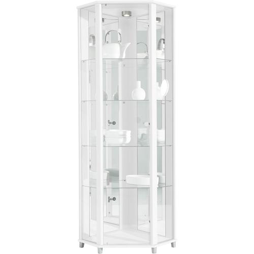 Eckvitrine FIF MÖBEL Schränke weiß Eckvitrine Glasvitrine Glasvitrinen Schränke