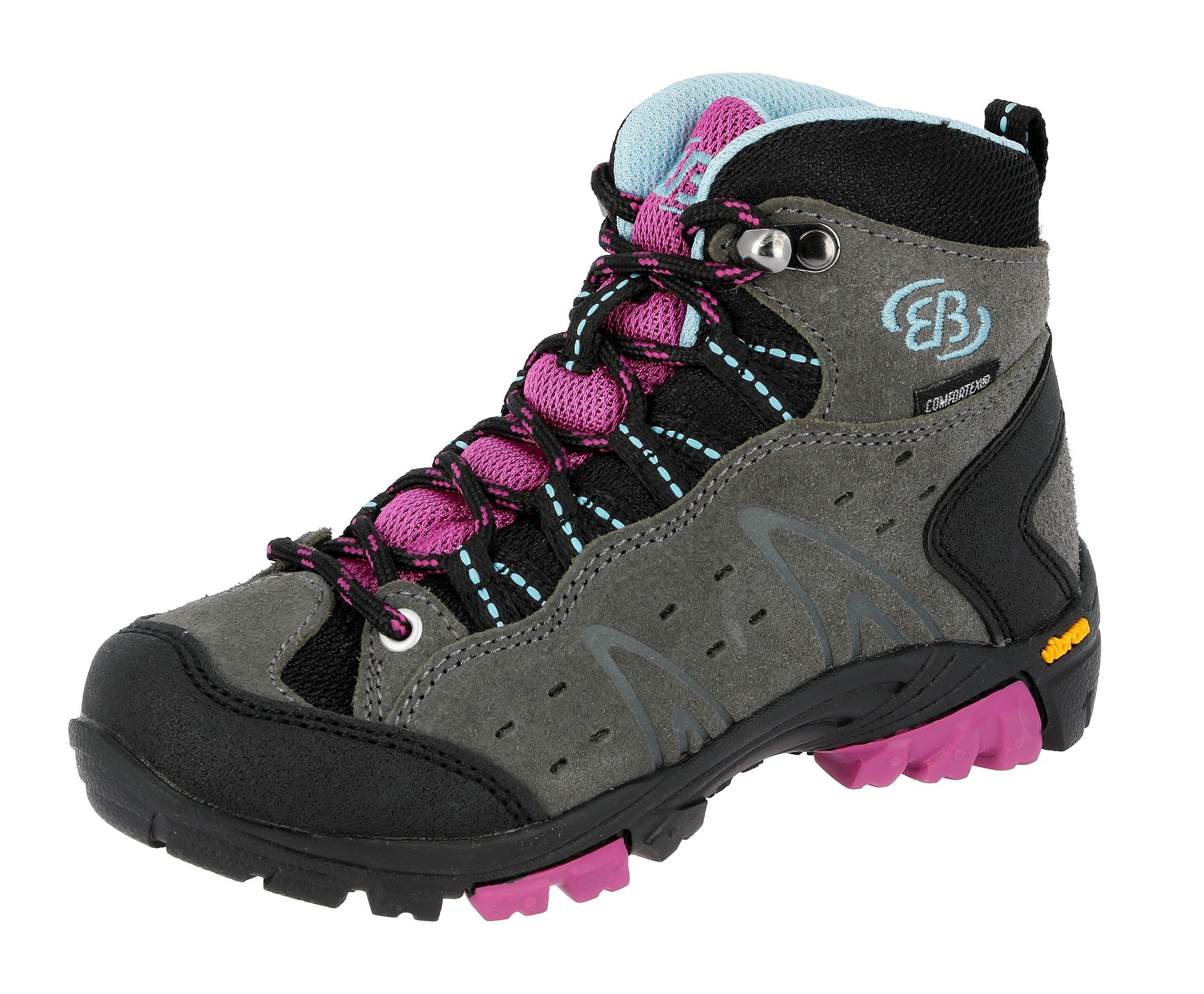 Wanderschuh BRÜTTING "Outdoorstiefel Mount Bona High Kids", Kinder, Gr. 35, grau, Veloursleder, Schuhe Wanderschuh