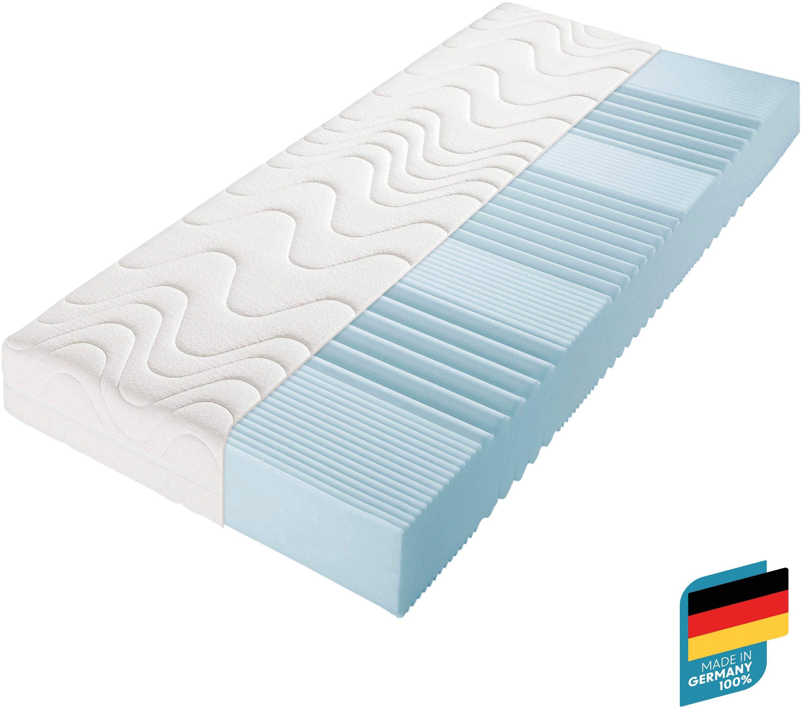 Komfortschaummatratze BECO "KS Luxus", weiß, B:100cm H:27cm L:200cm, Bezug: 80% Polyester, 20% Viskose, Matratzen, Wähle aus einem Polyester- oder einem natürlichen Baumwollbezug