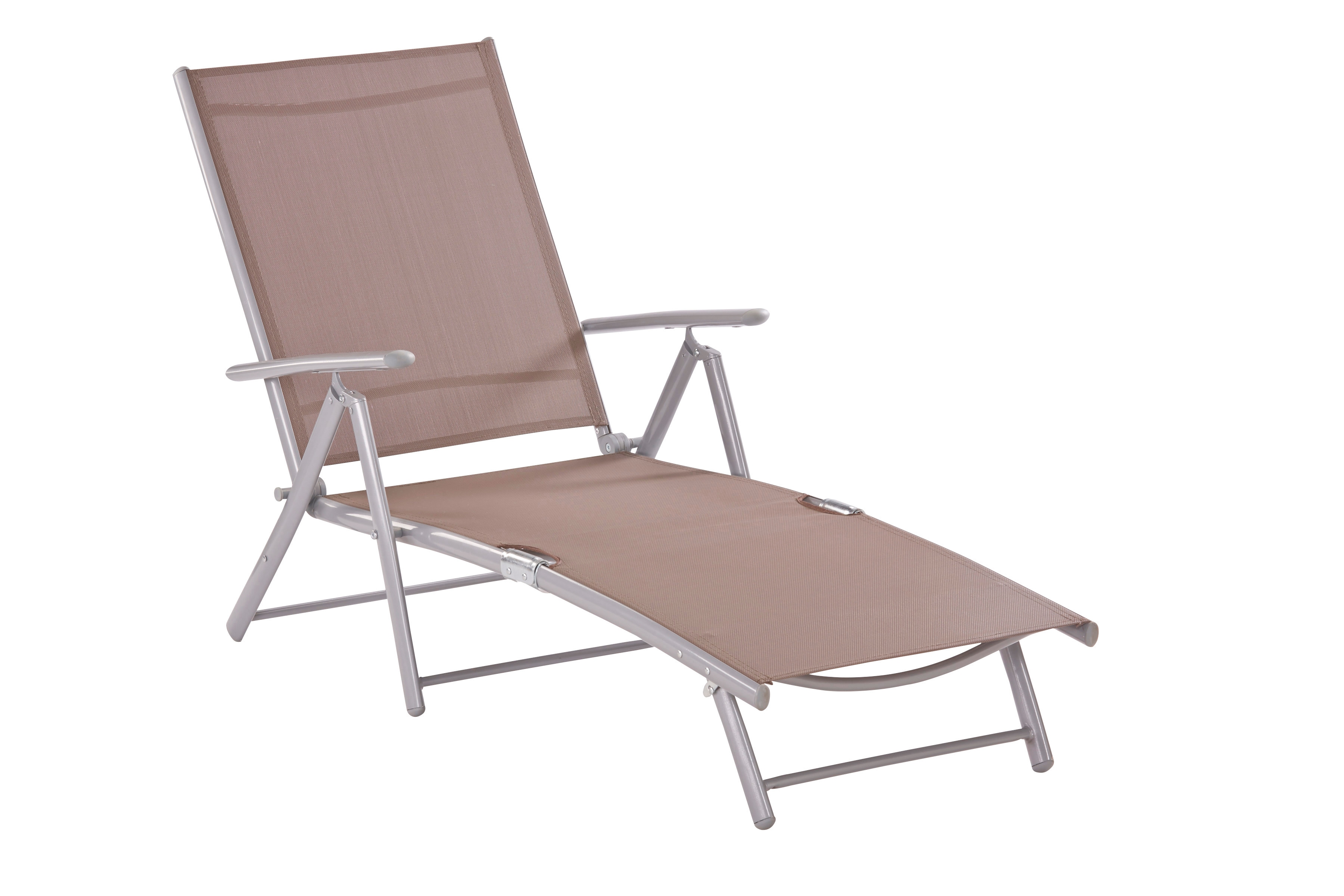 Gartenliege MERXX, grau (taupe), Obermaterial: 100% Polyester, Gartenliegen, Alu/Textil, klappbar