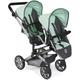 Puppen-Zwillingsbuggy CHIC2000 "Linus Duo, Grau-Mint" Puppenwagen grün (grau, mint) Kinder Puppenwagen -trage mit zwei abnehmbaren, bis in Liegeposition verstellbaren Sportsitzen