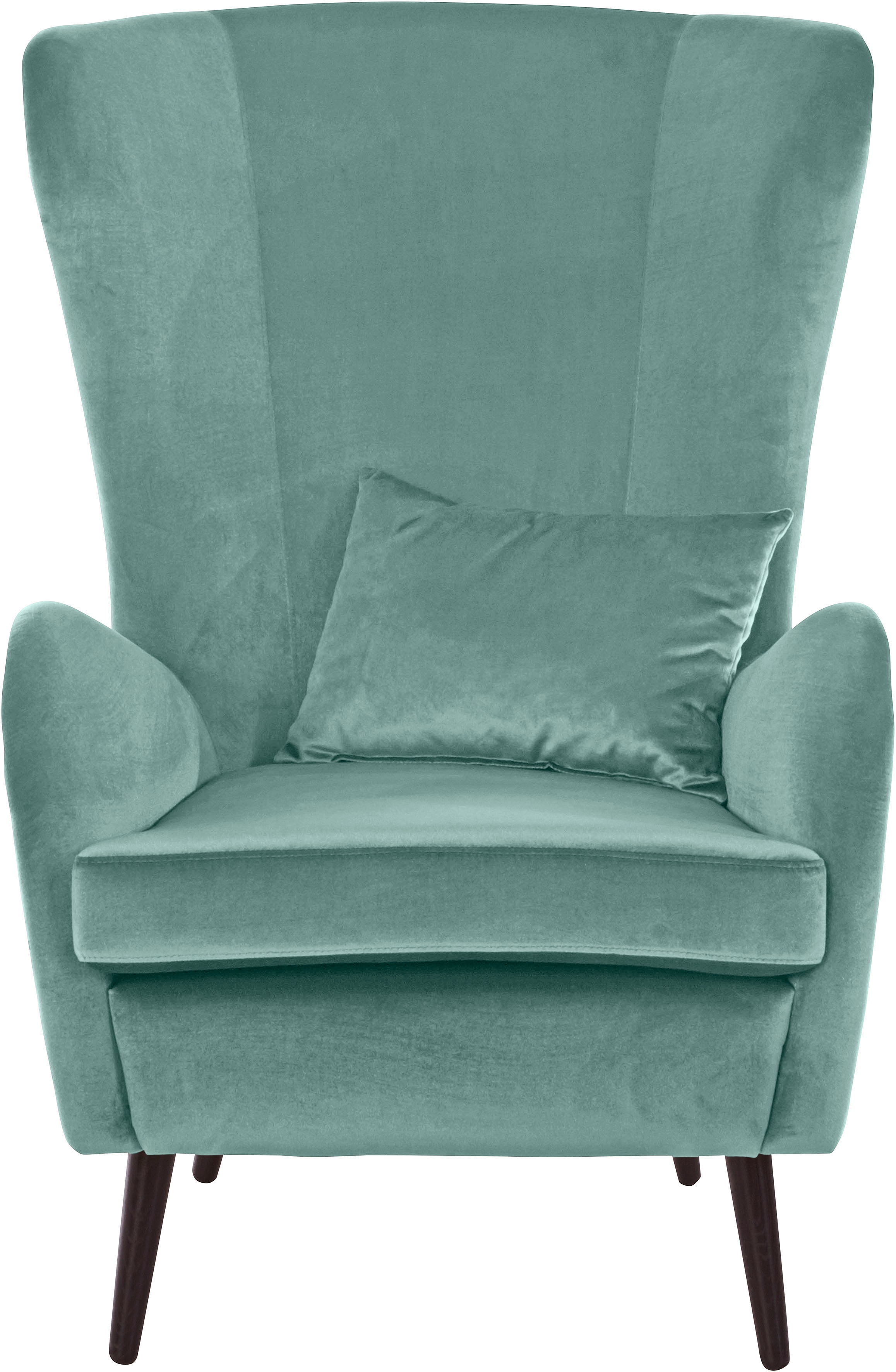 Sessel HOME AFFAIRE "Sallito, TV-Sessel, Ohrensessel mit", grün (mintgrün), B:76cm H:109cm T:85cm, Struktur Hahnentritt (67% Polypropylen, 33% Polyester);Samtoptik (100% Polyester);Fellimitat (100% Polyester);Samtcord (92% Polyester, 8%...