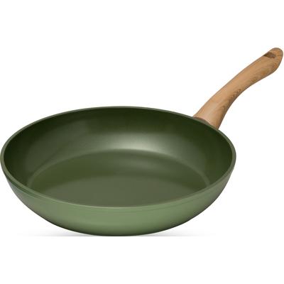 Bratpfanne JUST VEGAN "CeraVegan", grün (dunkelgrün), B:29cm H:5cm L:46cm Ø:28cm, Pfannen, Pflanzliche Keramikbeschichtung, Induktion Image