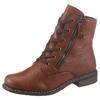 Stiefelette RIEKER, Damen, Gr. 39, braun, Lederimitat, elegant, Schuhe, Schnürstiefelette, Schnürboots mit Reißverschluss an der Außenseite