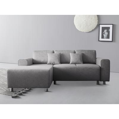 Ecksofa "Györ", grau, B:235cm H:88cm T:160cm, Microfaser (100% Polyester), Luxus-Microfaser Lederoptik (100% Polyester), Struktur (100% Polyester), Samtoptik (100% Polyester), Struktur weich (100% Polyester), GUIDO MARIA KRETSCHMER HOME & LIVING,... Image