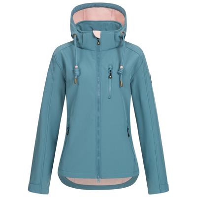 Softshelljacke DEPROC ACTIVE "ankerglutfreude WMN", Damen, Gr. 54 (XXL), blau, 96% Polyester; 4% Elasthan, sportlich, körpernah, Langarm gerader Abschluss mit Gummizug, Jacken, mit abnehmbarer Kapuze Image