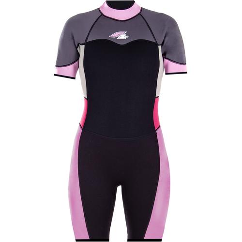 Neoprenanzug F2 ""F2 Neoprene Gipsy Women Shorty"" Sportanzüge Gr. S, pink (grau/pink/schwarz)