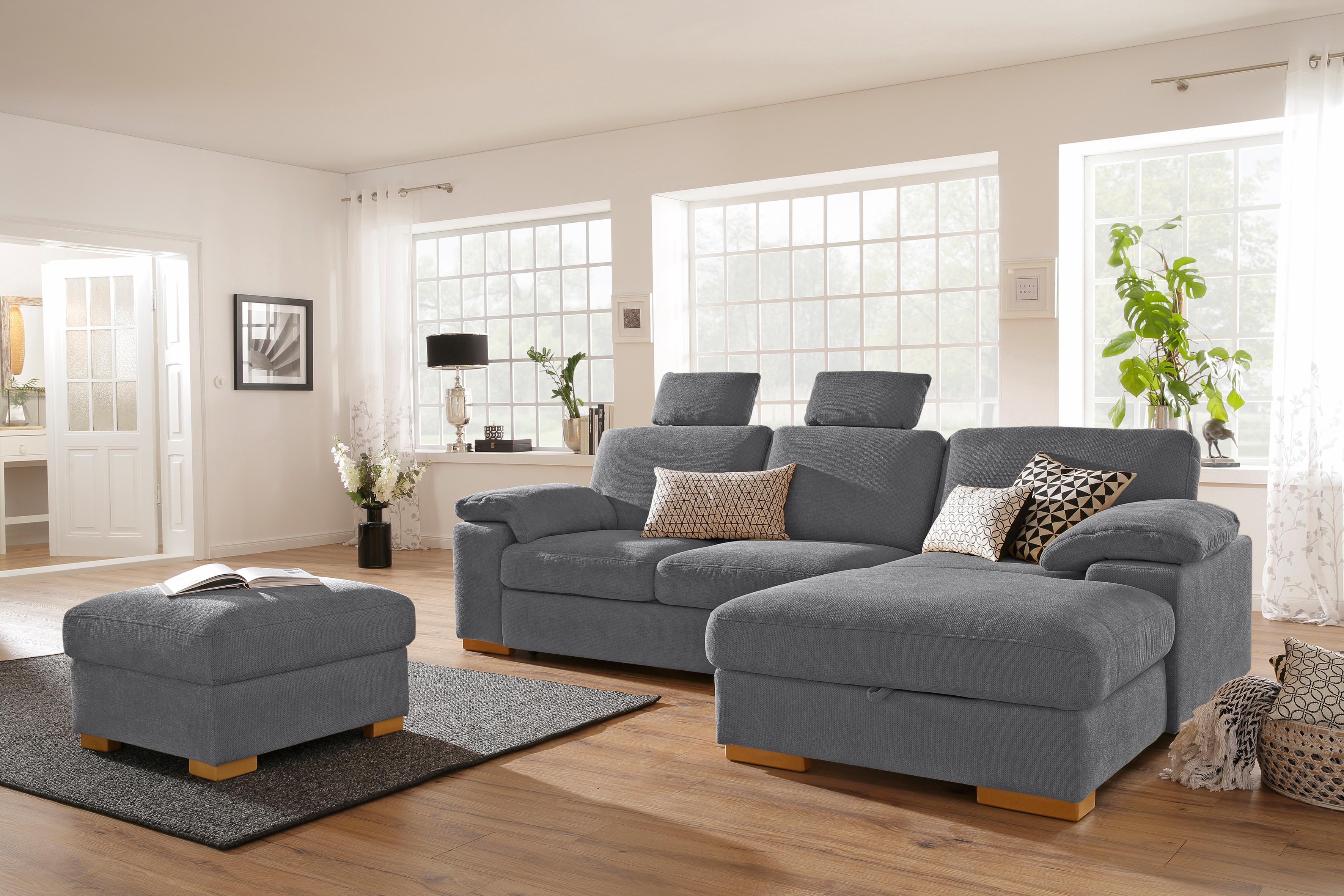 Kopfstütze HOME AFFAIRE "Ventura", grau, B:60cm H:51cm T:12cm, Luxus-Microfaser in Lederoptik (100% Polyester), Struktur (100% Polyester), Luxus-Microfaser (90% Polyester, 10% Polyamid). , Polsterauflagen Image