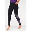 Leggings KANGAROOS, Damen, Gr. 54, N-Gr, schwarz (schwarz, lila), Single Jersey, Obermaterial: 95% Baumwolle, 5% Elasthan, bedruckt, sportlich, eng knöchellang, Hosen, Große Größen