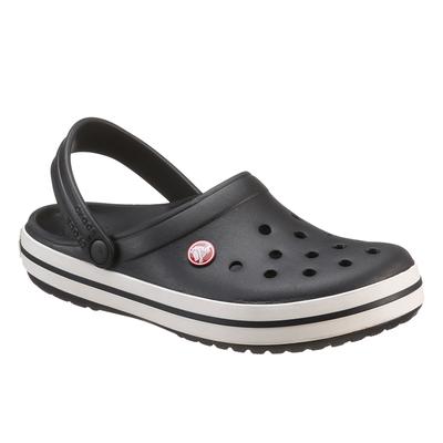 Clog CROCS "Crocband", Herren, Gr. 37, schwarz-weiß (schwarz, weiß), Croslite, kontrastfarbene Details, sportlich, Schuh