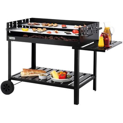 Holzkohlegrill TEPRO "Grillwagen Atlanta", schwarz, B:138cm H:92cm T:69cm, Grills, BxTxH: 138x69x92 cm