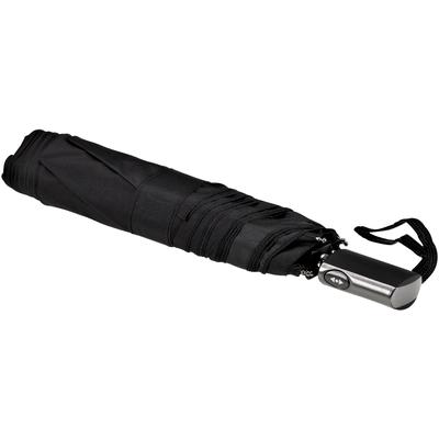 Taschenregenschirm EUROSCHIRM "Automatik 3224, schwarz", schwarz, Bezug: 100% Polyester, uni, Regenschirme, besonders leicht, extra flach, mit Automatik Image