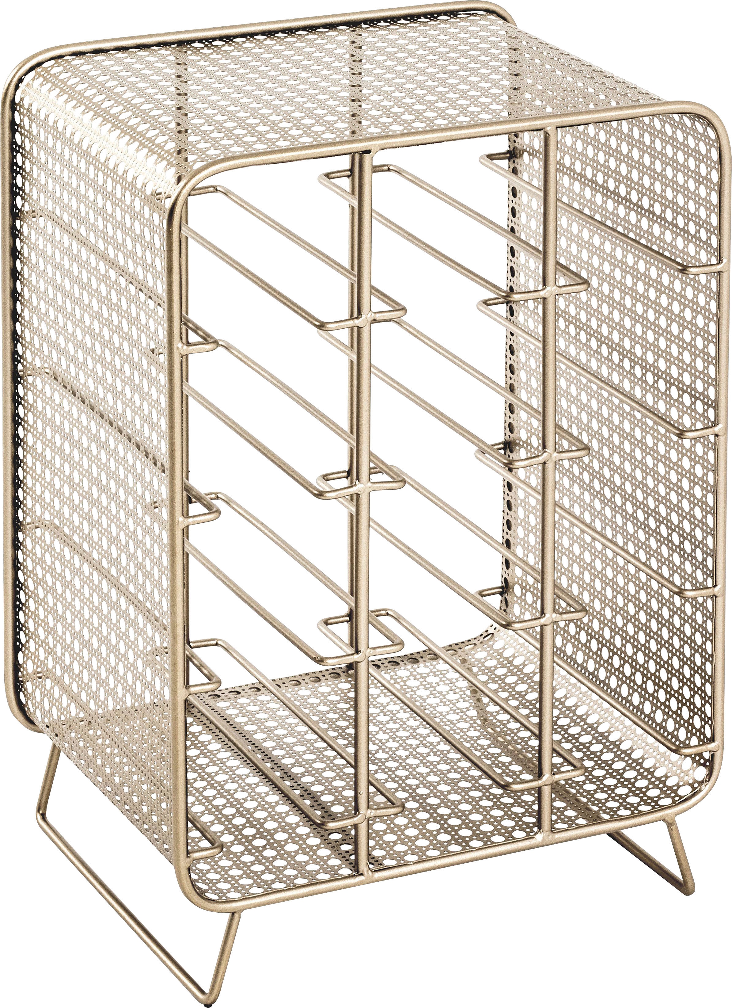 Flaschenregal HAKU "22216", gold (goldfarben), B:30cm H:46cm T:24cm, Metall, Regale, Breite 30 cm