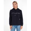 Kapuzensweatshirt TOMMY HILFIGER, Damen, Gr. XL (42), blau (desert sky (dunkelblau)), Sweatware, Obermaterial: 64% Baumwolle, 36% Polyester, unifarben, bestickt, casual, figurbetont hüftlang, Rundhals, Langarm Bündchen, Sweatshirts, mit Tommy...