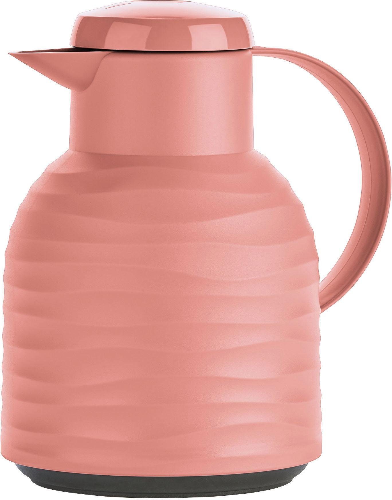 Isolierkanne EMSA "Samba Wave", orange (koralle), 1 l, Glas, Kunststoff, Kannen, Made in Germany, 12h warm/24h kalt, Quick-Press-Deckel, Glaskolben Image