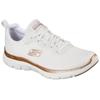 Sneaker SKECHERS "FLEX APPEAL 4.0 BRILLINAT VIEW", Damen, Gr. 39, rosa (weiß, roségoldfarben), Textil, Lederimitat, sportlich, Schuhe, Freizeitschuh, Halbschuh, Schnürschuh mit Air Cooled Memory Foam