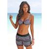 Badeshorts LASCANA, Damen, Gr. 50, N-Gr, bunt (schwarz, bunt), Microfaser, Polyester, gemustert, Ethnomuster, Badehosen, als perfekte Ergänzung zum Bikini, Topseller