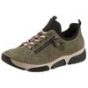 Slip-On Sneaker RIEKER, Damen, Gr. 42, schwarz (khaki, schwarz), Nubuklederimitat, Textil, sportlich, Schuhe Sneaker, Schlupfschuh, Halbschuh, Freizeitschuh mit weicher Innensohle