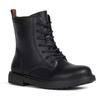 Schnürstiefel GEOX "J ECLAIR GIRL", Kinder, Gr. 31, schwarz, Synthetik, klassisch, Schuhe, mit Reißverschluss