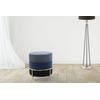 Sitzhocker KAYOOM "Hocker Matilda 225, Komfortable runde Form, Gemütlicher Design-Hocker", blau, B:48,5cm H:46cm T:48,5cm, Bezug: 100% Polyester (Samt) Korpus: Sperrholz Gestell: Eisen, Hocker, samtweich, elegant, gepolstert, große Sitzfläche