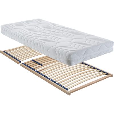 Polsterbett, grau (hellgrau), B:110cm L:212cm, Bezug Bett: Microfaser (100% Polyester), Bonnell-Federkernmatratze: 51% Polypropylen, 39% Polyester, 10% Baumwolle, Kaltschaummatratze: 100% Polyester, Bezug abnehm- und waschbar bis 60u00b0C, WESTFALIA... Image