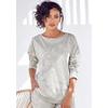 Sweatshirt LASCANA, Damen, Gr. 32/34, grau (grau, gemustert), angeraute Sweatware, Obermaterial: 50% Baumwolle, 50% Polyester, gemustert, casual, bequem hüftlang, Rundhals, Langarm normaler Saum, Sweatshirts Homewear Oberteile, mit floralem...