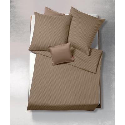 Bettwäsche FLEURESSE "Linz", grau (taupe), B/L: 155cm x 220cm, , Satin, B/L: 80cm x 80cm, Satin, Obermaterial: 100% Baum