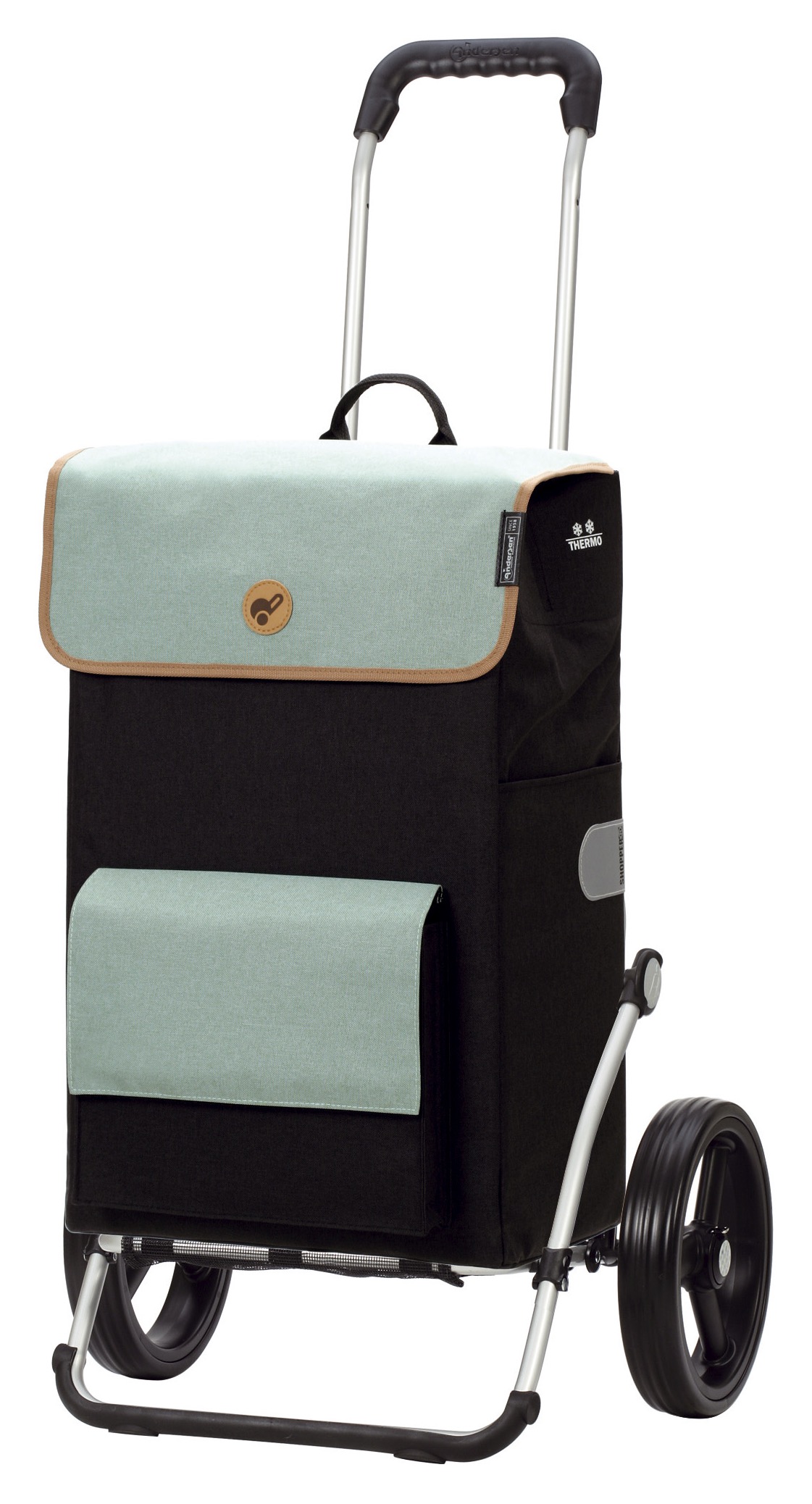 Einkaufstrolley ANDERSEN "Royal Shopper Solva", grün (hellmint), B:50cm H:107cm T:28cm, Polyester, Einkaufskörbe Image